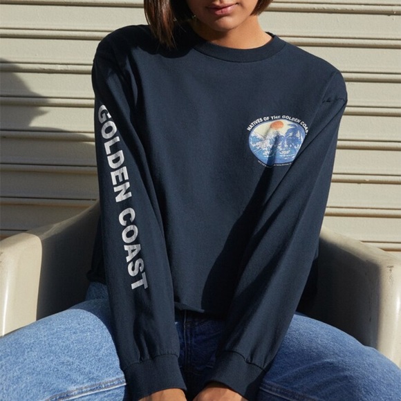 Brandy Melville Tops - John galt golden coast long sleeve crop top one size